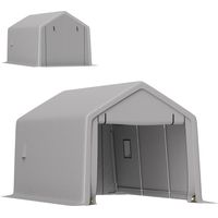 Carport tente de garage 3 x 5,2 m, abri voiture extérieur carport pour voiture avec porte enroulable amovible gris