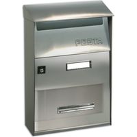 CASSETTA POSTALE ALUBOX FT INOX LISCIO 22X11X32,5CM