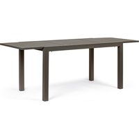 Table extensible en aluminium à lattes 160-240 x 90 cm, marron