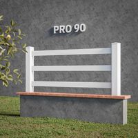 Kit Clôture PRO PVC Blanc H. 90 cm x L. 5.70 m - 3 Lisses