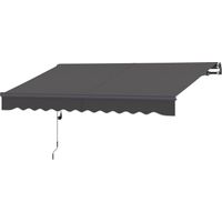 Toldo eléctrico retráctil con manivela, inclinación ajustable, protección UV, 296x250 cm, gris oscuro