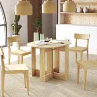 Tavolo Pieghevole da Pranzo a 2 Ribalte, Tavolo Consolle in Legno Salvaspazio, Rovere