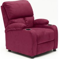Le Roi Du Relax – Fauteuil relax inclinable avec repose-pieds et compartiments – Revêtement microfibre velours – Dimensions 76x94x100 cm – Charge 130 kg