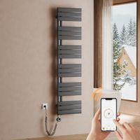 Sèche-serviette électrique 800 W, 1600 x 400 mm, thermostat WiFi, anthracite – S'AFIELINA