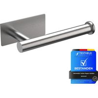 Portarrollos de papel higiénico, soporte de pared para papel higiénico, soporte de acero inoxidable 304, no requiere perforación, adhesivo 3M, color gris, talla única.