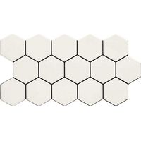 Carrelage tomette blanche mate effet joint noir 26.5x51 cm HEX