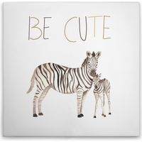 Leinwandbild Zebras M1-No.50608 - Kunstdruck auf Leinwand in Beige Grau - Wandbild 40 x 40 cm