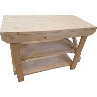 Acorn Wooden Workbench 4ft (120cm length) Double shelf