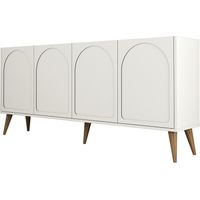 Holzanrichte "Lyon" - 180 x 35 x 81 cm - Creme, Nussbaum