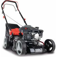Scheppach Tondeuse à gazon thermique MS150-42 - Tondeuse autotractée 2,6 kW/3,7 CV - Largeur de coupe 42 cm - Raccord de nettoyage - Panier de 45 l - Hauteur réglable sur 7 niveaux - Huile incluse