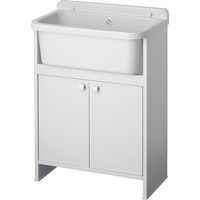 Platzsparende Waschtischeinheit aus PVC Weiss 55x35 cm mod. Adele