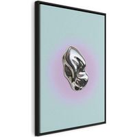 Cuadro decorativo artgeist escultura abstracta menta violeta 60x90 cm