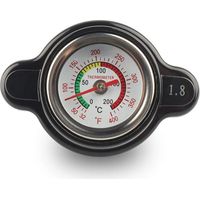 Hochdruck-Kühlerabdeckung aus schwarzem Metall mit Thermometer und schwarzen Silikondichtungen, 1,8 PS, 1 Stück