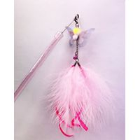 Yarro Canne à pêche pour chats Canne à pêche avec papillon rose et plumes 30/27/10 cm - Yarro Canne à pêche pour chats Canne à pêche avec papillon rose et plumes 30/27/10 cm