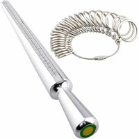 Outil de mesure baguier, baguier 4 tailles, mandrin en métal et ensemble d'outils de mesure de la taille des doigts