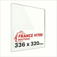 336 x 320 x 4 mm - Vitre de cheminée pour insert et poêle à bois - verre de rechange - France Vitre - jusqu'à 800°C - 320 x 336 x 4 mm
