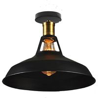 NORCKS Retro Vintage Ceiling Light Iron Metal Ceiling Lamp Industrial Style Ceiling Light E27 (Black) For Indoor Lighting Cafe Bedroom Restaurant