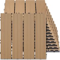 Wolketon 99 piastrelle per terrazze in WPC per balconi e giardini installazione senza attrezzi adatte per grandi superfici teak 30x30CM