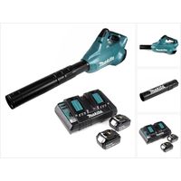 Makita DUB 362 Souffleur sans fil 2x18 V + 2x Batteries 6 Ah / 6000 mAh + Chargeur double Makita DC 18 RD