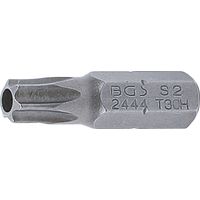 BGS Bit Antrieb Außensechskant 6,3 mm (1/4") T-Profil (für Torx) mit Bohrung T30 - 2444