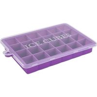 Silicone Ice Cube Tray with Lid Square Ice Cubes Baking BPA Easy to Release for Juice Baby Food Chocolate 24 Holes