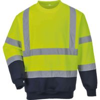Bicolor-Sweatshirt HiVis Orange/Marine XL