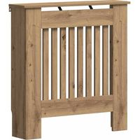 Vidaxl – Cache radiateur en bois d'ingénierie 78 x 19 x 81.5 cm – Design à lattes verticales – Rangement pratique – Sécurisé pour enfants et animaux