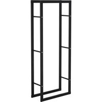 Porte-legna verticale metallo nero 100 kg 60x25x150 cm