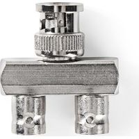Bnc adapter bnc stecker 2x bnc buchse vernickelt 50 ohm verteiler metall silber 10 stk plastikbeutel