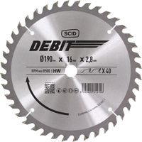Lame Scie Circulaire Scid 190mm Coupe Précise Bois, 40 Dents Alternées - Scid