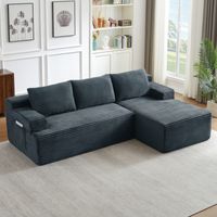 Canapé d'angle convertible 3 Places,canapé convertible,canapé 3 Places,canapé compressé modulaire,canapé de salon,avec méridienne en Forme de L,Pas de Montage nécessaire,gris foncé