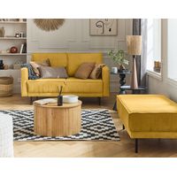 Copy of charlie – wohnlandschaft u-form – 7-sitzer – mit schlaffunktion und bettkasten – aus cord - gelb
