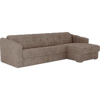 Divano letto angolare express Tessuto testurizzato Tortora Posto letto 140cm Materasso 14cm - DARIELO