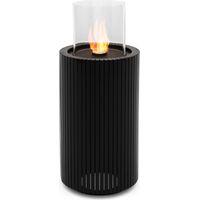 Planika - Cheminée Bioéthanol Portable Mandala Biofireplace Avec Technologie Commerce, Verre Cylindrique Noir