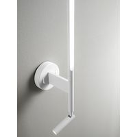 Applique murale en métal blanc avec spot et diffuseur orientables LED 9W intégrés, au design moderne et élégant H.55 cm - Marque Perenz