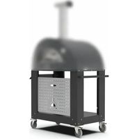 Base per Forno per 2 Pizze con Ruote Mobile da Esterno 106,6x72,5x55 cm