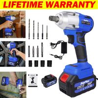 Cordless Electric Impact Wrench Rattle Nut Drill Gun Li-ion Battery 1/2'' Driver