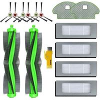 Ersatzzubehörset für den iRobot Roomba Combo R111840 R1138 Saugroboter: 14-teiliges Set bestehend aus 2 Hauptbürsten, 4 Filtern, 6 Seitenbürsten und 2 Wischtüchern.