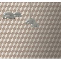 NEW LUXURY MURIVA CUBIX 3D EFFECT SQUARES CUBES GEOMETRIC VINYL WALLPAPER BEIGE J43707