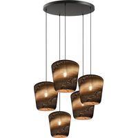 Lampe suspendue Carta Moody Abat-jour Think Paper 5x Ø34cm - noir - 2542-05-70-5-05-34