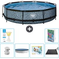 Exit-toys Piscine Exit Ronde - Effet Pierre - 360x76 cm - 7-pièces S219
