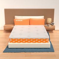 Topper Singolo 80x195 in waterfoam - alto 8 cm, sfoderabile, tessuto AloeVera Correttore H8