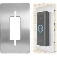 Cache en acier inoxydable pour anneau de porte filaire - Plaque murale pour anneau vidéo sonnette filaire - Support d'accessoires pour sonnette avec caméra - Résistant aux intempéries pour montage