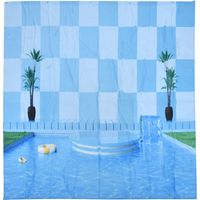 Rideau de douche imperméable pour salle de bain, décoration estivale pour piscine, 150x180 cm