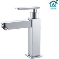 Rubinetto per acqua fredda per lavabo, rubinetto cromato per bagno, miscelatore monocomando, rubinetto per lavabo