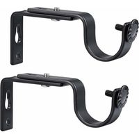 Supporto per asta per tenda regolabile, supporto per asta per tenda, 20-28 mm (nero), 2 pezzi
