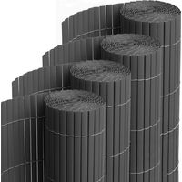 Lot de 4 canisses brise-vue en PVC tube plat – Hauteur 80 cm – Longueur 500 cm – Couleur gris – Protection pour balcon et terrasse – Visiodirect
