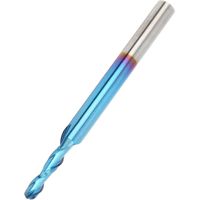 Kugelkopffräser, blau beschichteter Spiralfräser, 3,175 x 2 x 17 mm