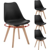 WOLTU Set di 4 sedie da pranzo, CapacitĂ di Carico 120 kg, Nero