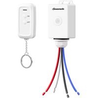 DEWENWILS Funkschalter Außen mit Fernbedienung 30M Reichweite Funk Wandsender 230V IP65 Aussenbereich 3000W Wandschalter mit Sender Weiß